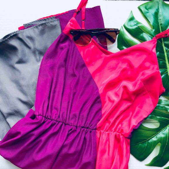 Mossimo Supply Co. Dresses & Skirts - Mossimo Color Block Satin-Like Maxi Dress